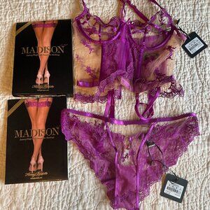 Honey Birdette Madison Amethyst Bustier Set